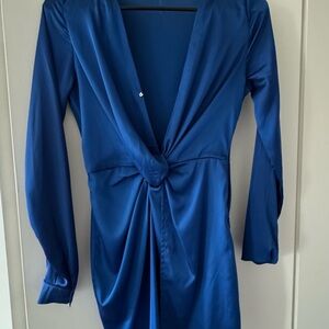 Mini Satin Dress Blue
